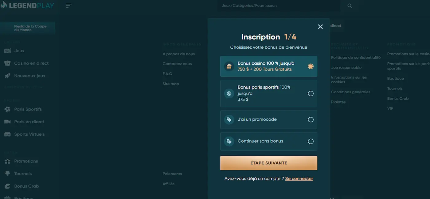 Legendplay casino en ligne